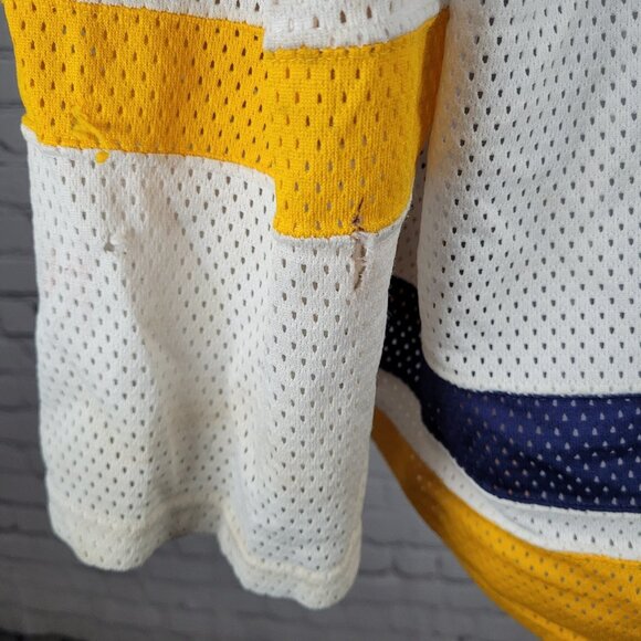 Oshawa Saints Dwyer #9 White Yellow Navy Long Sleeve Hockey Jersey XXL - Picture 7 of 13